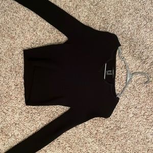 Black knit long sleeve top